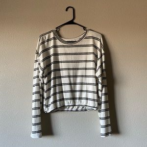 Striped shirt, long sleeve, loose fit crop